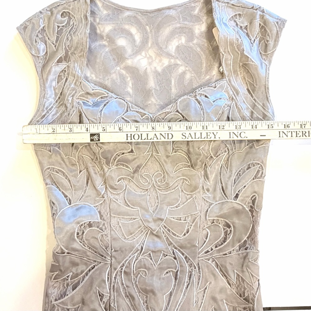Sue Wong Silver Gray Cocktail Dress NWT Formal Dress Size 2 - Picture 10 of 10